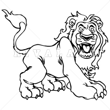 361x361 Mascot Clipart Image Of A Lion Standing On All Fours Lion Clip