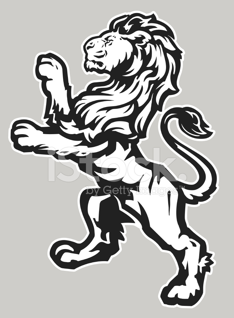 754x1024 Standing Proud Lion Stock Vector
