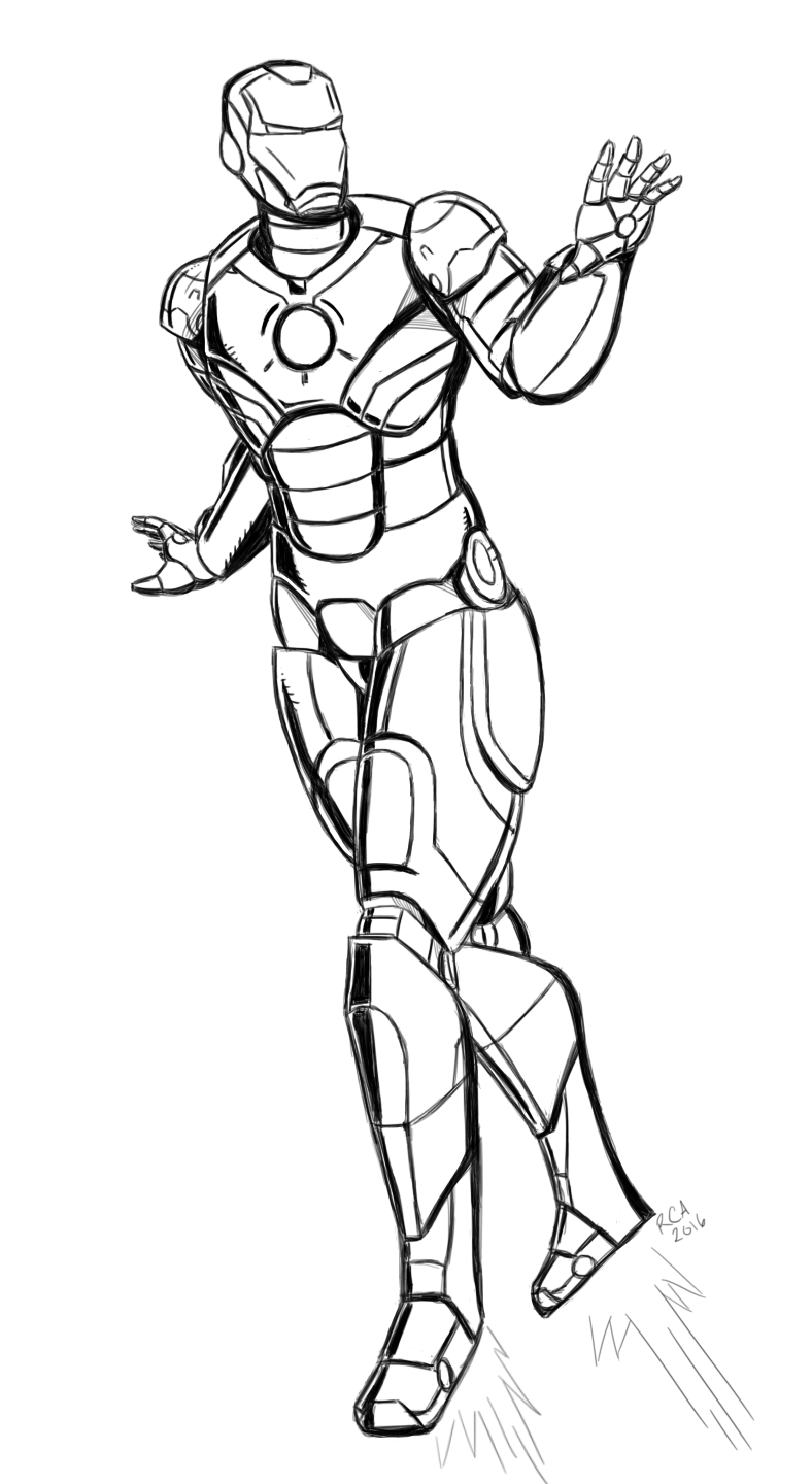 788x1440 Iron Man Drawing