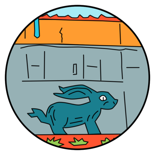 500x500 Standing Rabbit Drawing