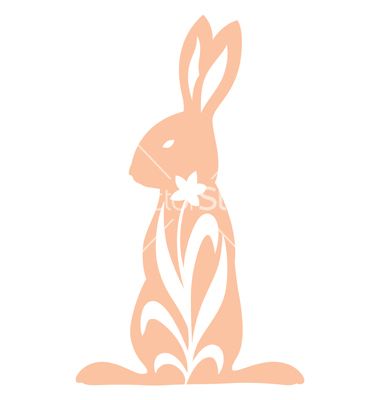 380x400 Vintage Rabbit Standing Vector Image On Rabbit Hare Bunny
