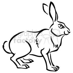 300x300 Black And White Rabbit Standing Clipart Royalty Free Clipart