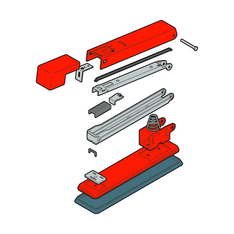 752x752 exploded view of stapler for bartle bogle hegarty, new york