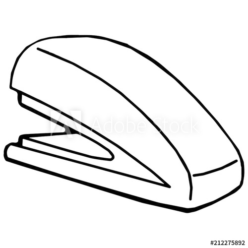 500x500 stapler cartoon illustration isolated on white background
