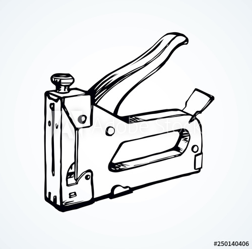 500x494 stapler vector drawing