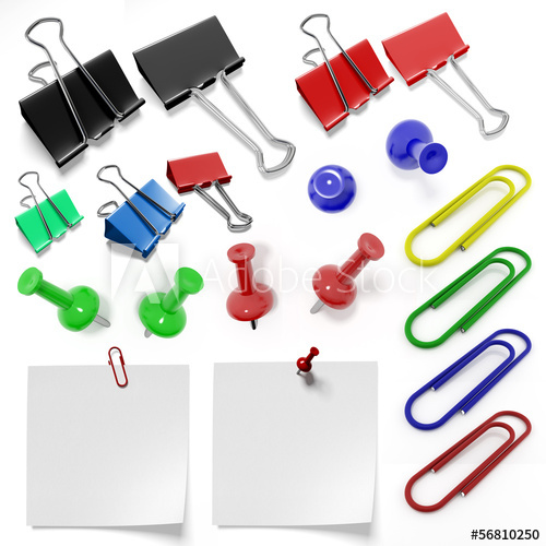 500x500 stationery set of staples, clips and drawing pins