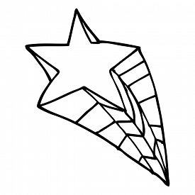 275x275 Line Drawing Cartoon Shooting Star Image