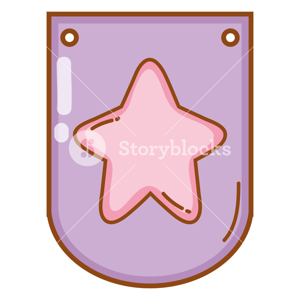 1000x1000 Star Cute Drawing Cartoon On Pennant Shape Vector Illustration