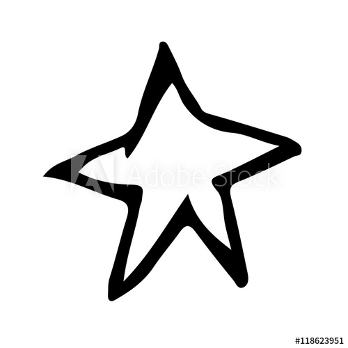500x500 Doodle Star Icon Drawing Illustration Design