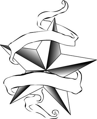 326x400 Black And White Star Tattoo Design Tattoo Design Stuff