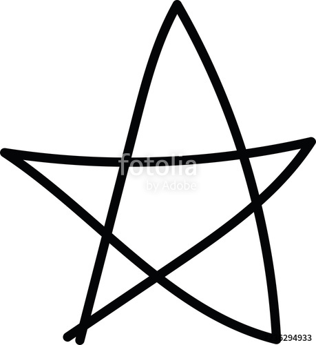 459x500 Star Drawing Vector Hand Drawn Sketch Illustration Stock Image