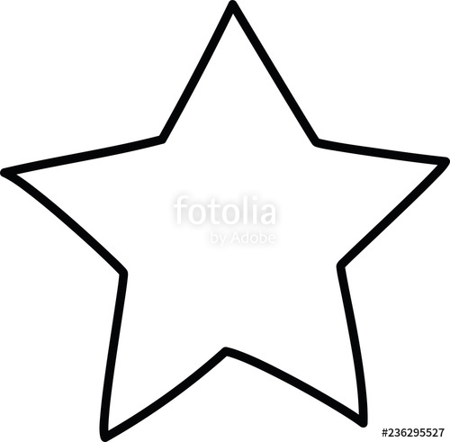500x491 Star Drawing Vector Hand Drawn Sketch Illustration Stock Image
