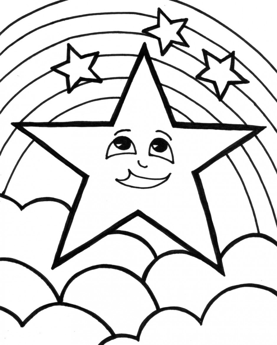 940x1170 Moon And Stars Coloring Pages For Kids With Free Shooting Star