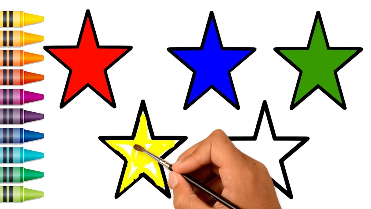 1280x720 Star Coloring Drawing For Kids And Lean Drawing Number Coloring