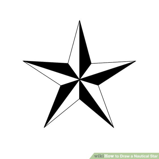560x560 How To Draw A Nautical Star Steps