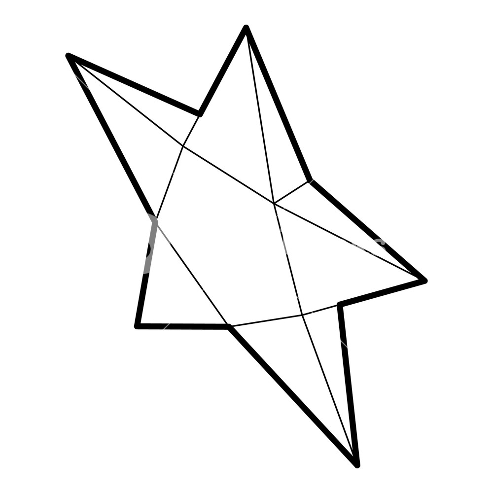 1000x1000 Pointed Star Icon In Outline Style On A White Background Vector