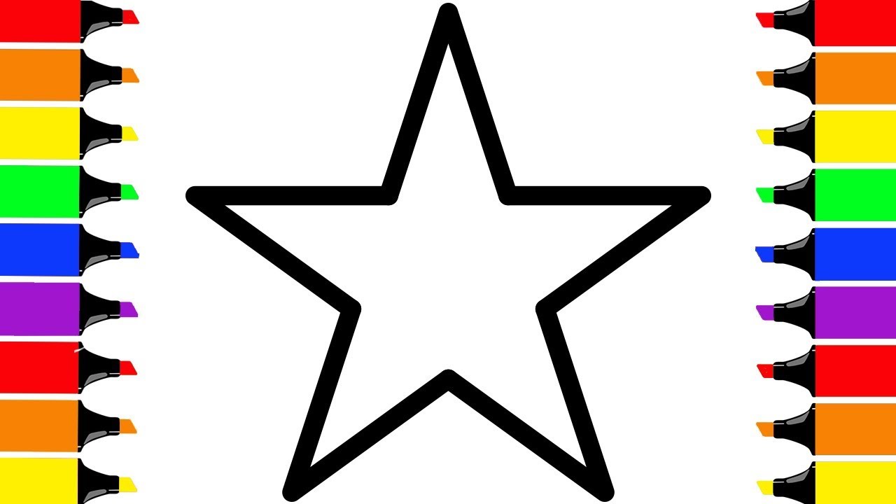 1280x720 How To Draw A Star! Colorful Stars For Babies Coloring