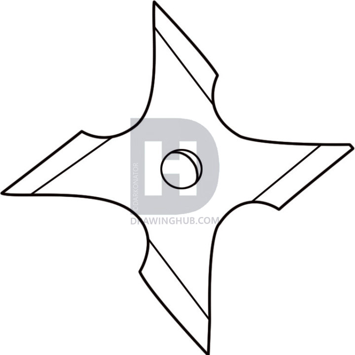 720x720 How To Draw A Ninja Star, Step
