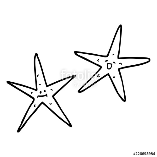 500x500 Line Drawing Cartoon Star Fish Stock Image And Royalty Free