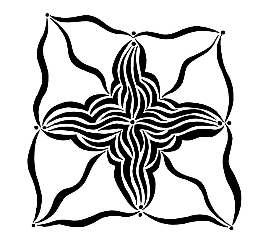 900x847 Star Flower In Box Drawing
