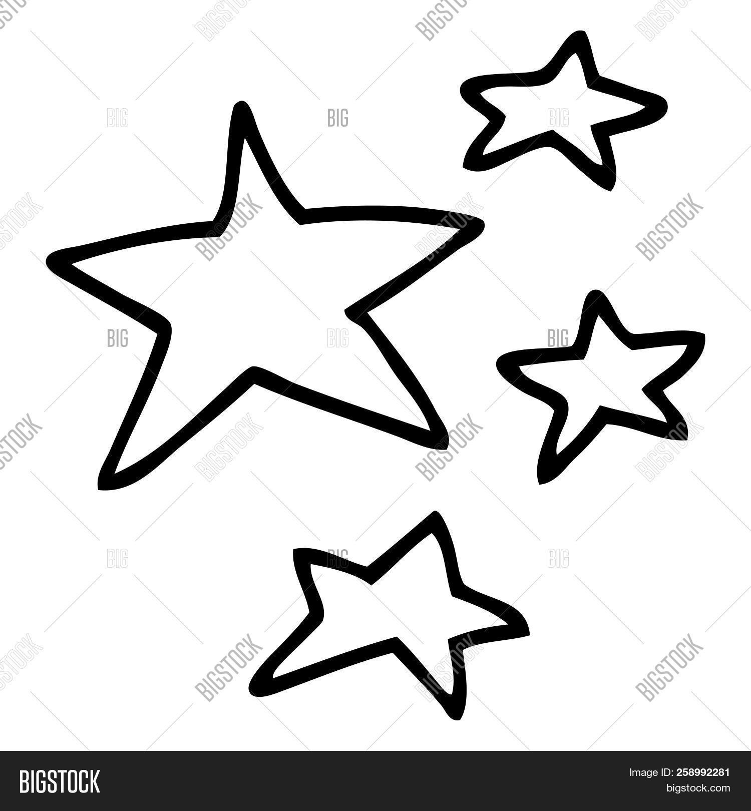 1500x1620 Line Drawing Cartoon Stars Image