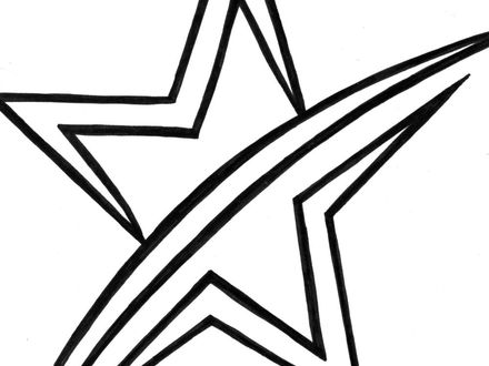 440x330 shooting star line drawing clipart best, shooting star coloring