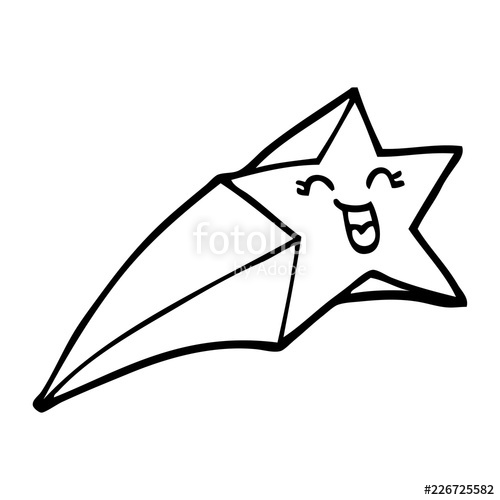 500x500 Line Drawing Cartoon Shooting Star Stock Image And Royalty Free