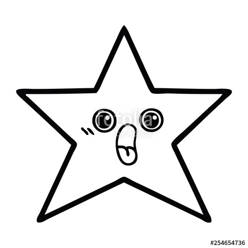 500x500 Line Drawing Cartoon Star Fish Stock Image And Royalty Free