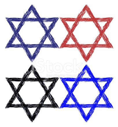 408x439 Four Classic Pen Drawings Of The Star Of David Stock Photos