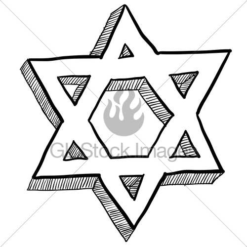 500x500 Jewish Star Of David Sketch Gl Stock Images