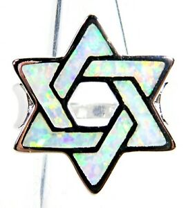 272x300 Silver Sf Size Ring White Lab Fire Opal Star Of David