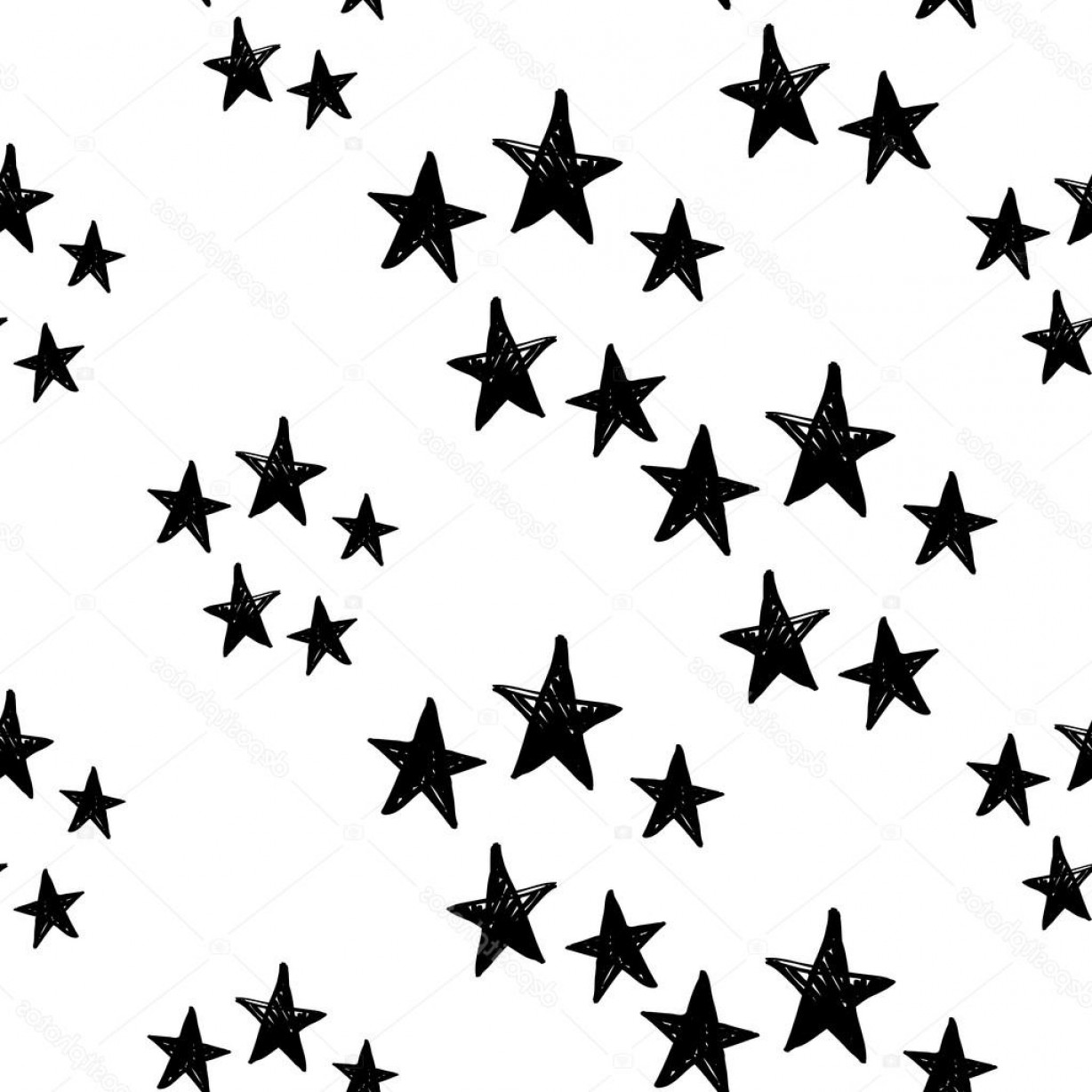 1228x1228 Stock Illustration Hand Drawn Stars Pattern Soidergi