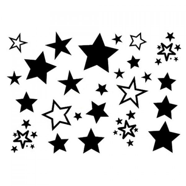 600x600 Trendy Waterproof Openwork Star Pattern Tattoo Sticker For Women