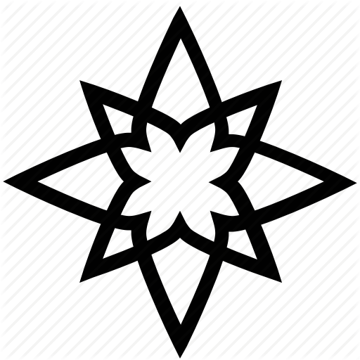 512x512 Decorative, Drawing, Flower Shape, Foliage, Graphic, Star Icon