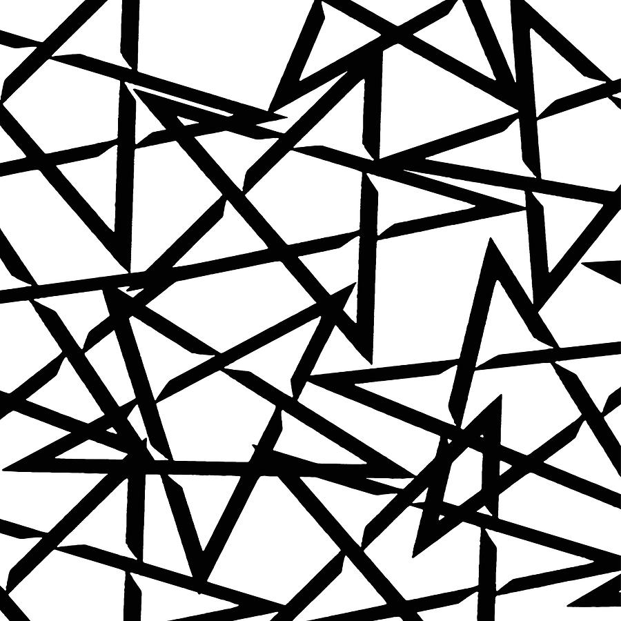 900x900 Interlocking Black Star Polygon Shape Design Digital Art