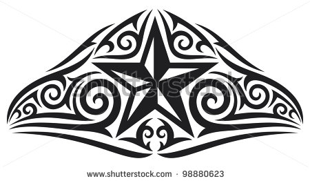 450x262 Polynesian Tribal Star Tattoo Design