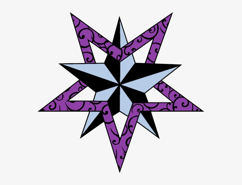 820x629 Purple Star And Nautical Star Tattoo Design