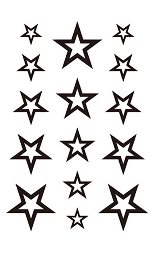 532x879 Temporary Tattoo Stars Design Size
