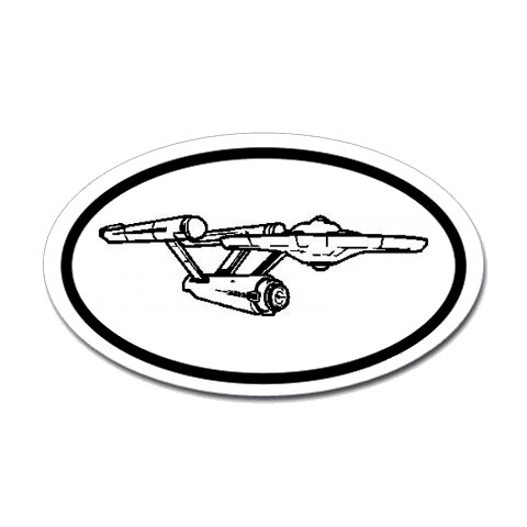 480x480 Enterprise Starship Oval Sticker