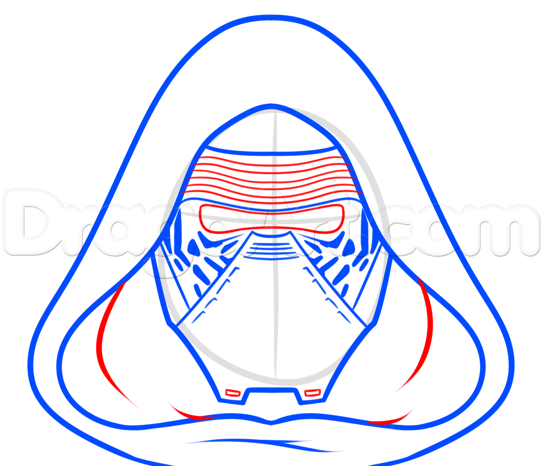 1055x907 How To Draw Kylo Ren Easy, Step