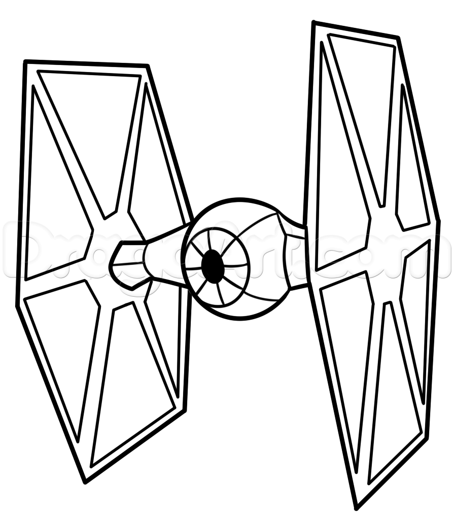 895x1019 How To Draw A Tie Fighter Easy Step Art Star Wars Drawings
