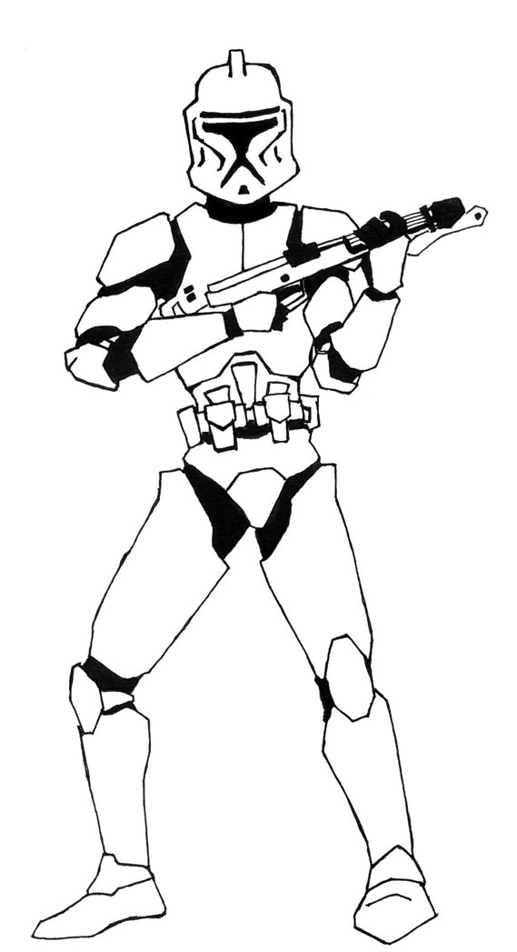 569x1047 Clone Troopers From Star Wars Easy Drawings Free Image