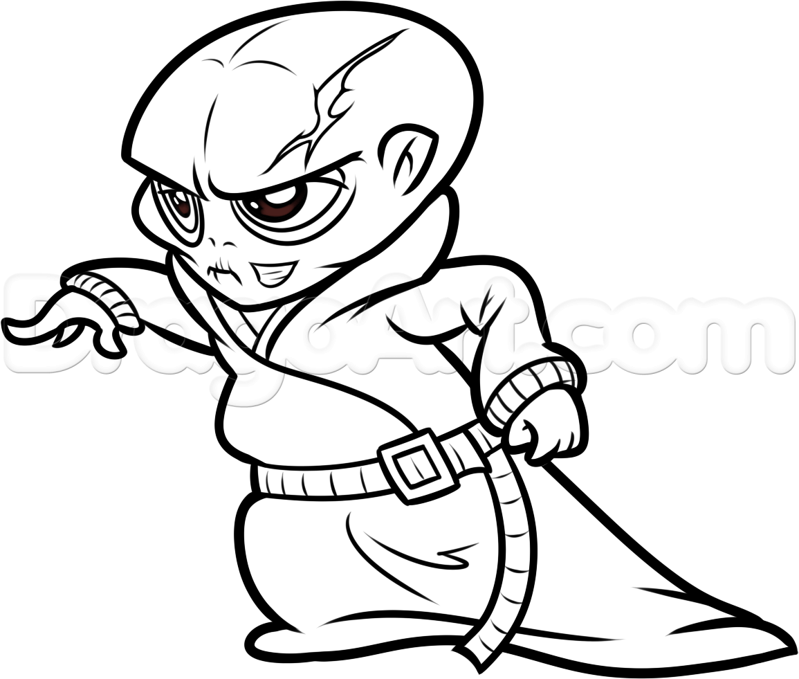 1155x981 How To Draw Snoke From Star Wars, Chibi Snoke, Step