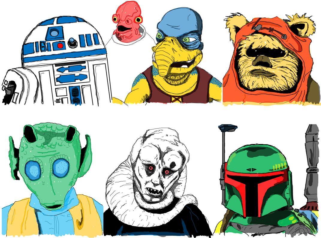 1071x793 Some Star Wars Drawings Done On My Work Im Service