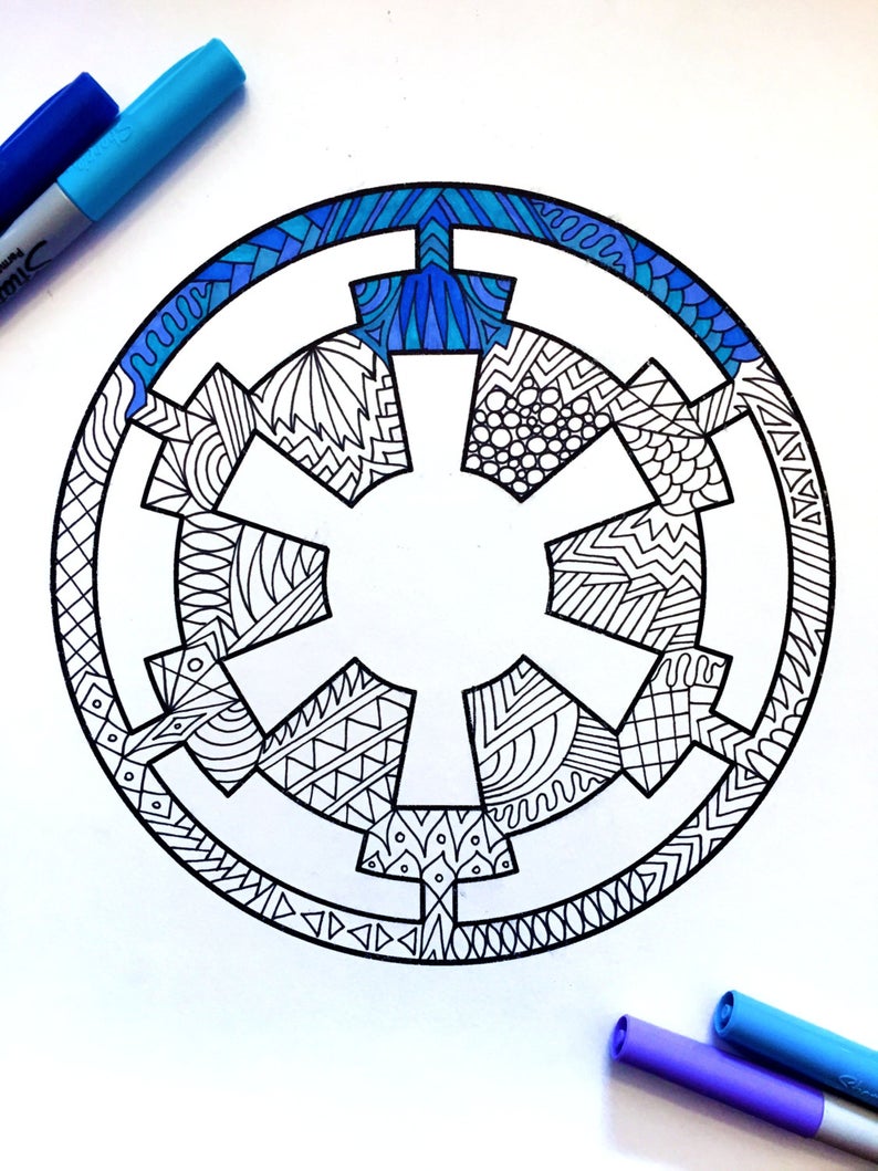 794x1059 Galactic Empire Star Wars Symbol Pdf Zentangle Coloring