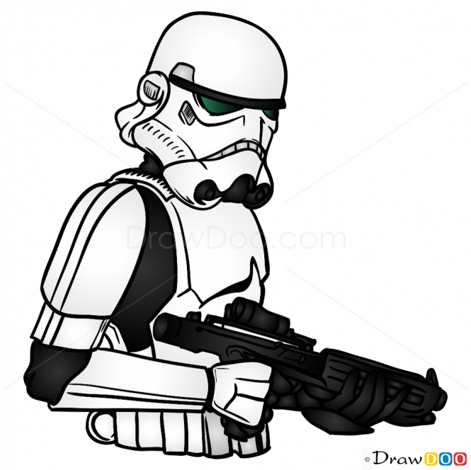 665x664 How To Draw Stormtrooper, Star Wars Art Tutorial