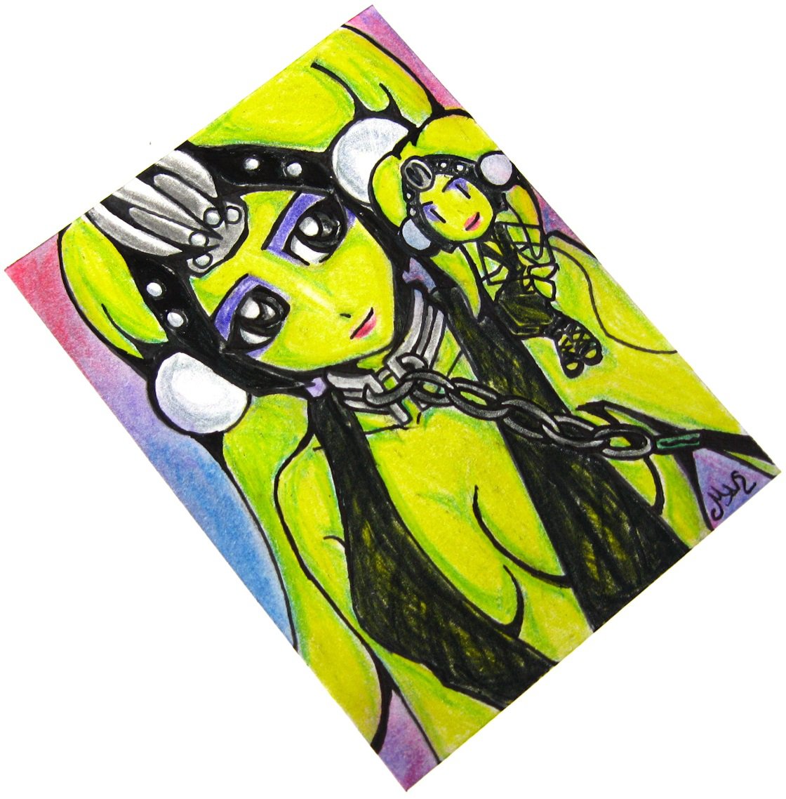 1120x1138 Star Wars Oola Jabba's Slave Dancer Anime Art Sketch Card Aceo