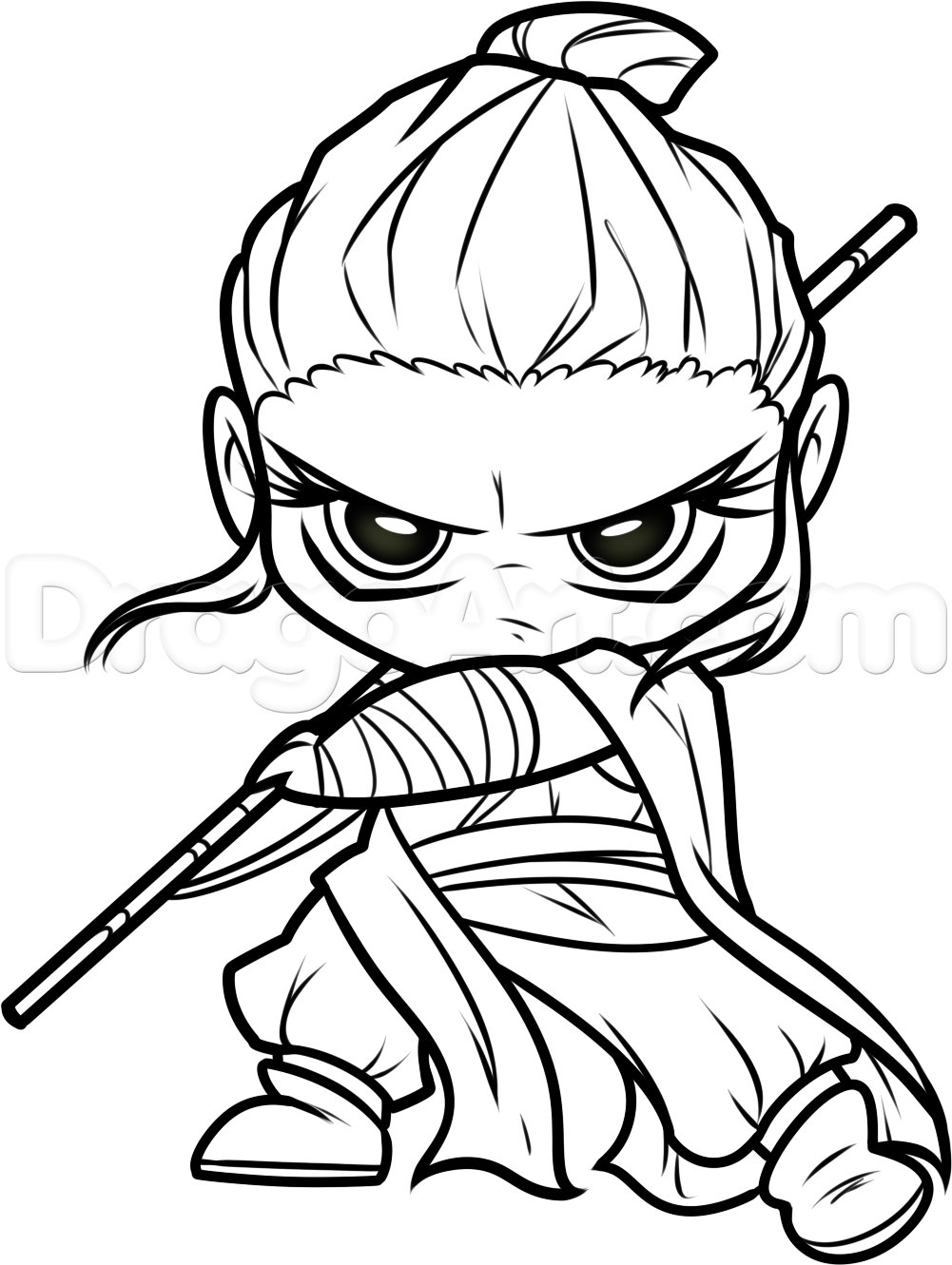 1001x1331 Step How To Draw Rey From Star Wars