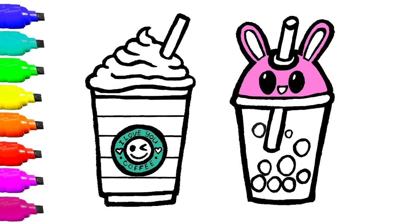 1280x720 How To Draw A Cocktails From Starbucks! Coloring And Drawing