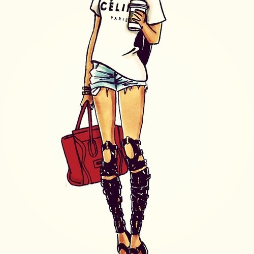 500x500 Tumblr Drawings Girl With Starbucks